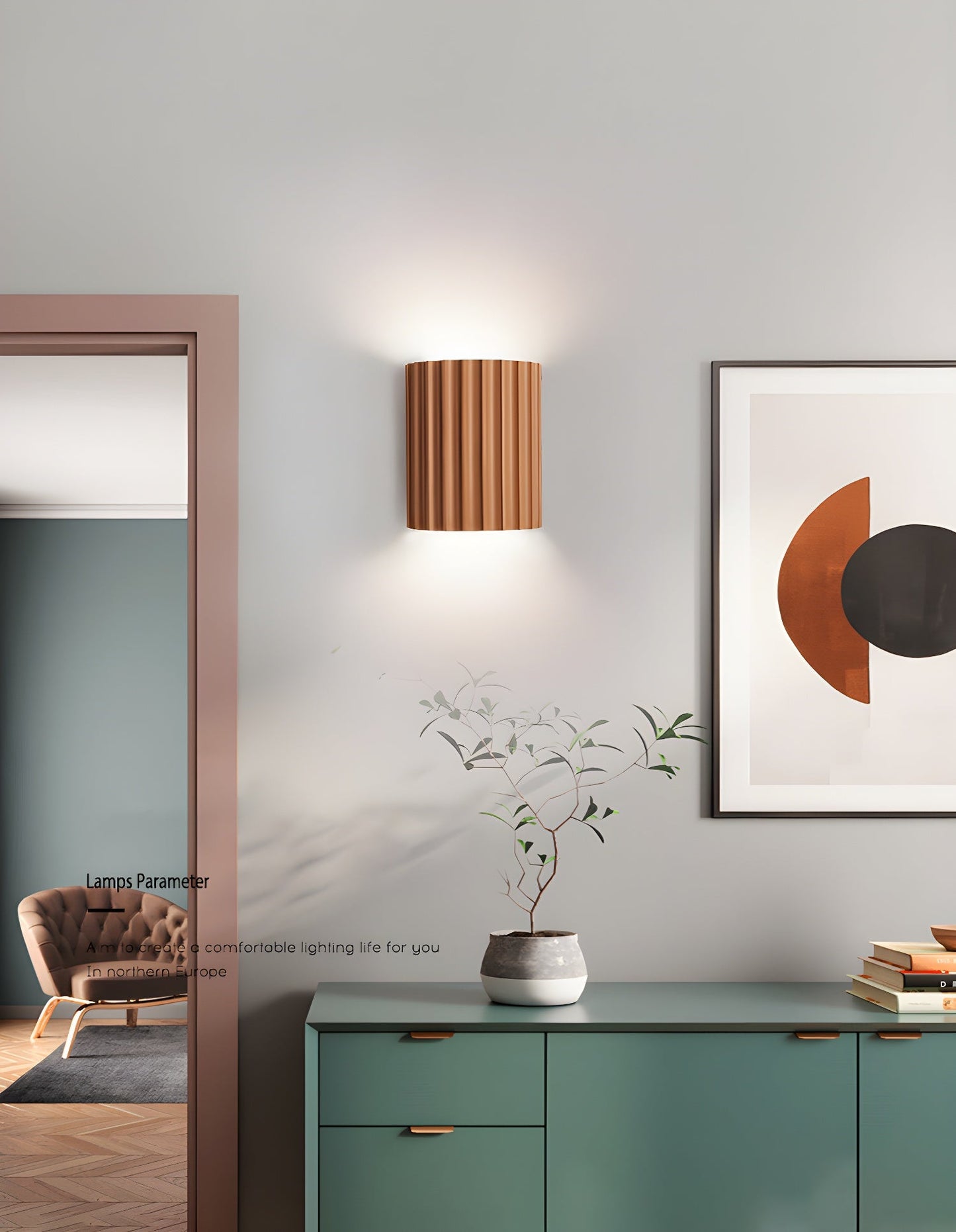 Resin Ribbed Wall Lamp - YIOSI