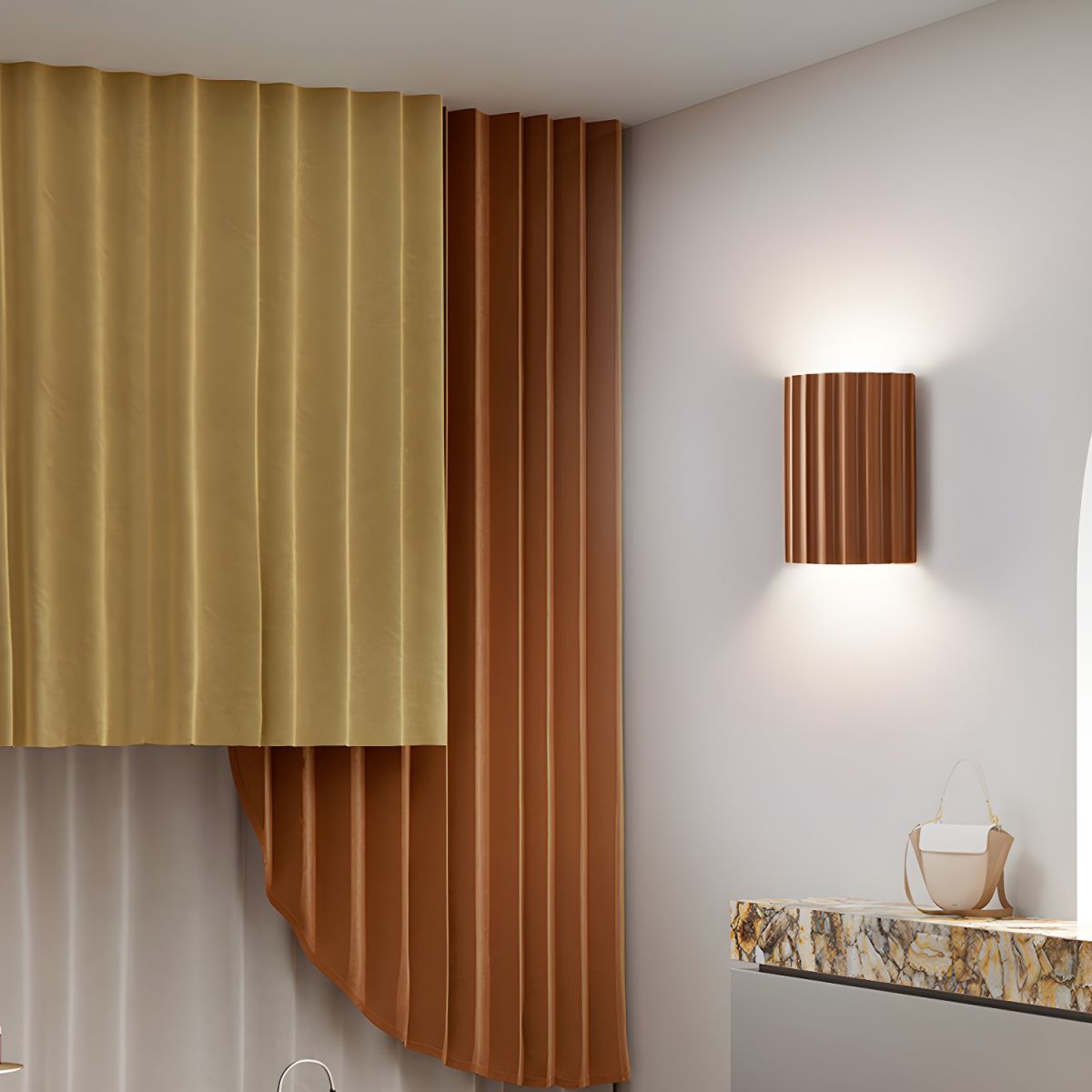 Resin Ribbed Wall Lamp - YIOSI