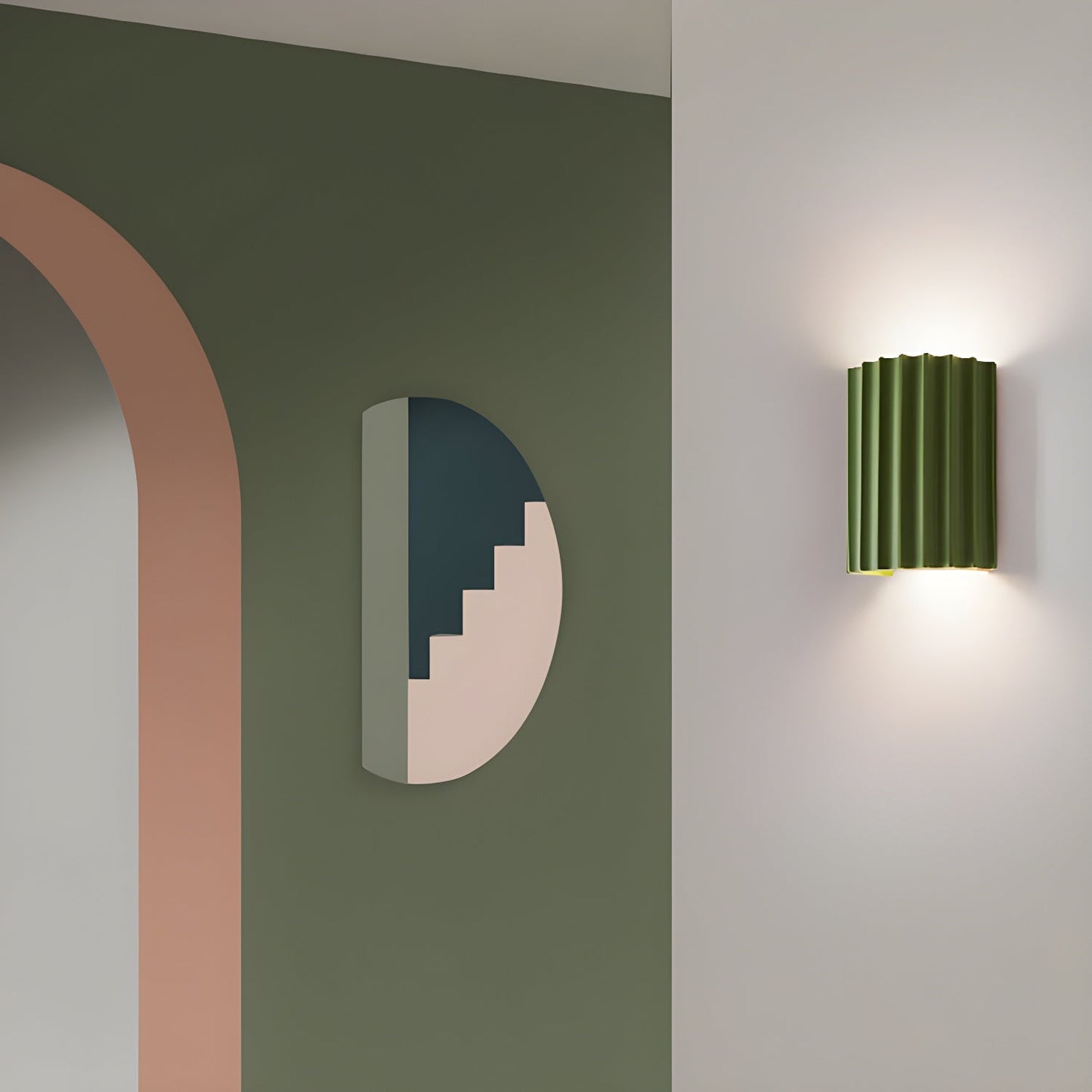 Resin Ribbed Wall Lamp - YIOSI