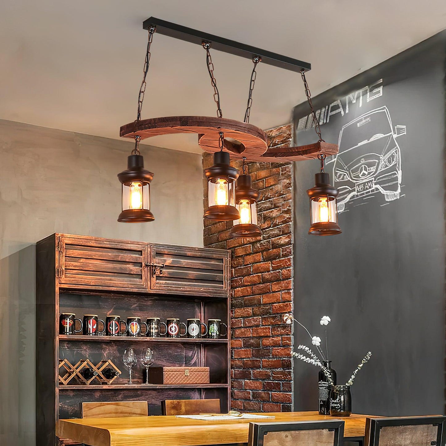 Retro Boat Wood Chandelier - YIOSI