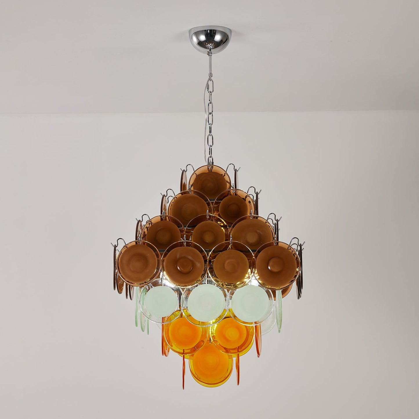 Retro Glass Disc Chandelier - YIOSI