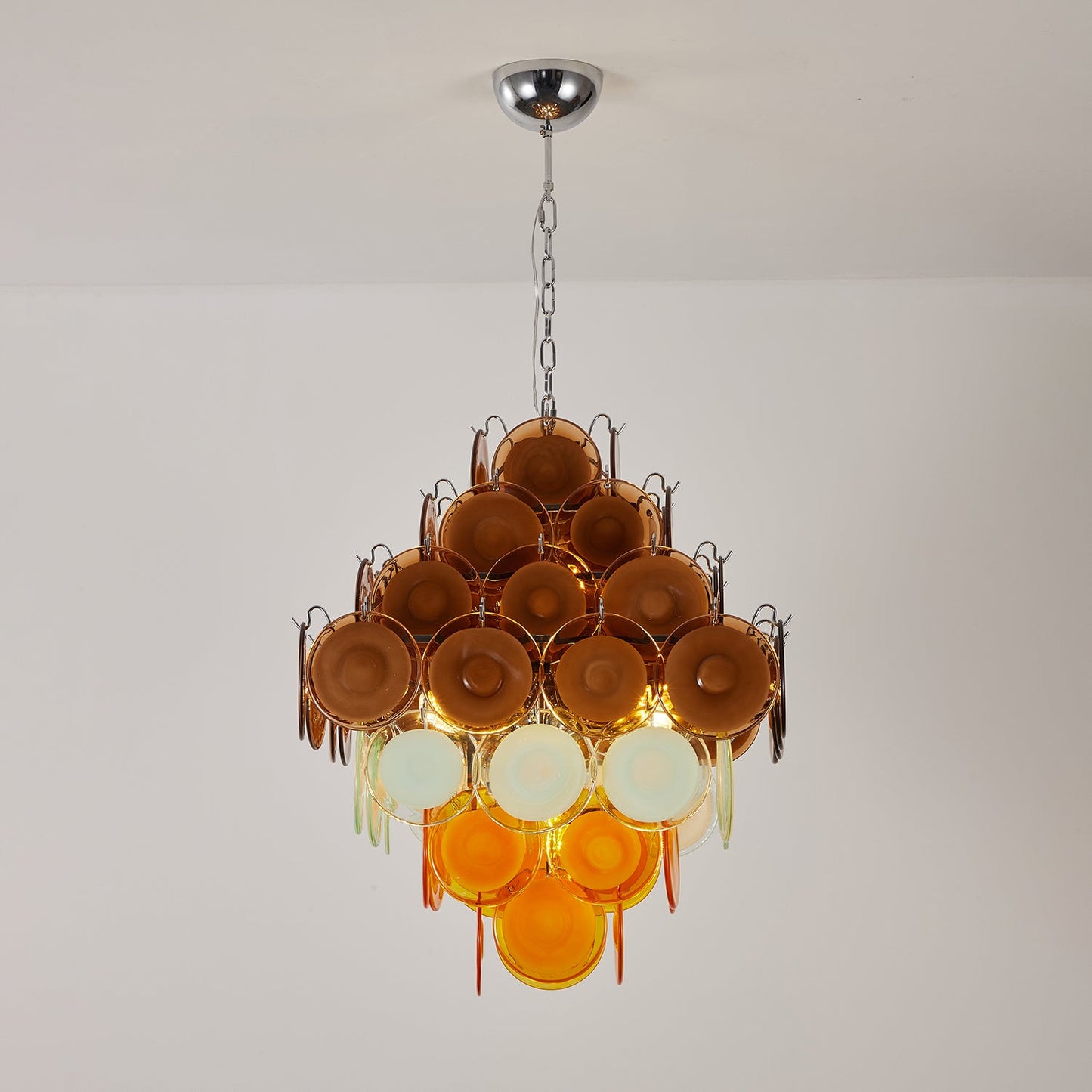 Retro Glass Disc Chandelier - YIOSI