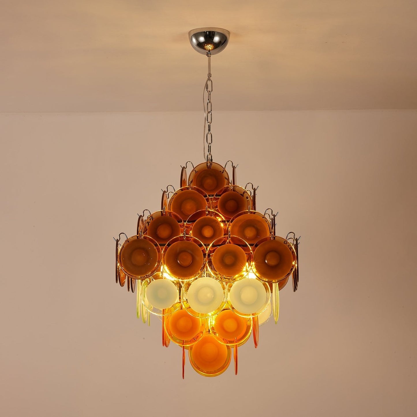 Retro Glass Disc Chandelier - YIOSI
