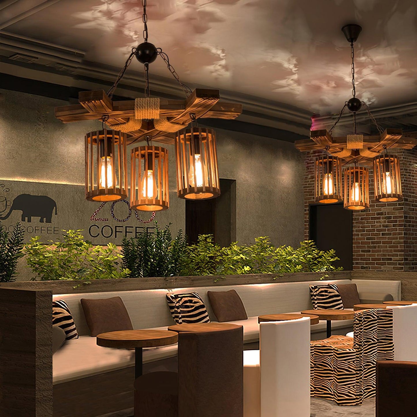 Retro Solid Wood Chandelier - YIOSI