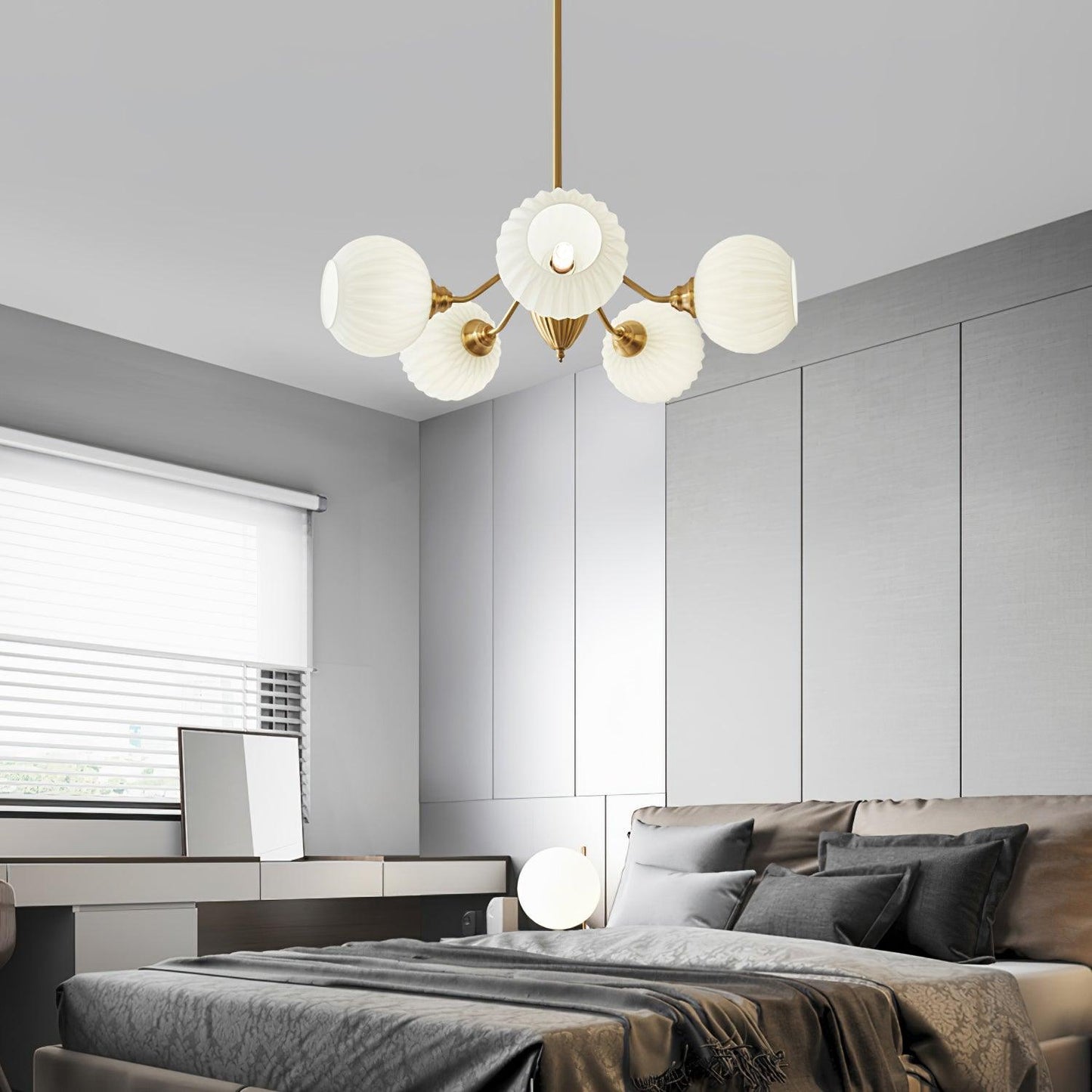 Ribbed Glass Ball Chandelier - YIOSI