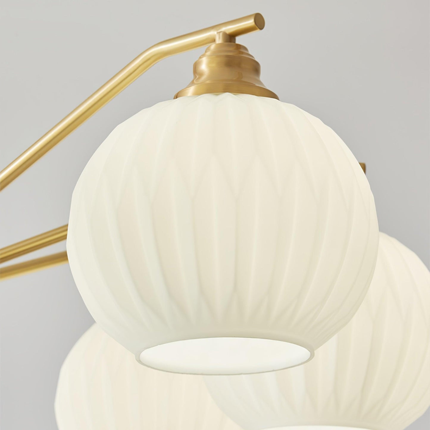 Ribbed Glass Gold Chandelier - YIOSI