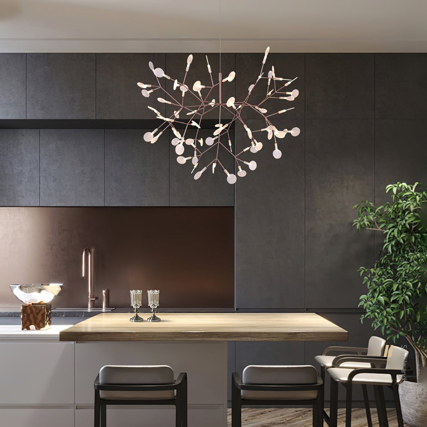 Rose Gold Firefly LED Chandelier - YIOSI