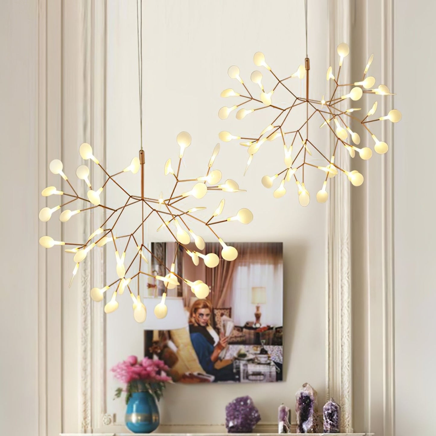 Rose Gold Firefly LED Chandelier - YIOSI