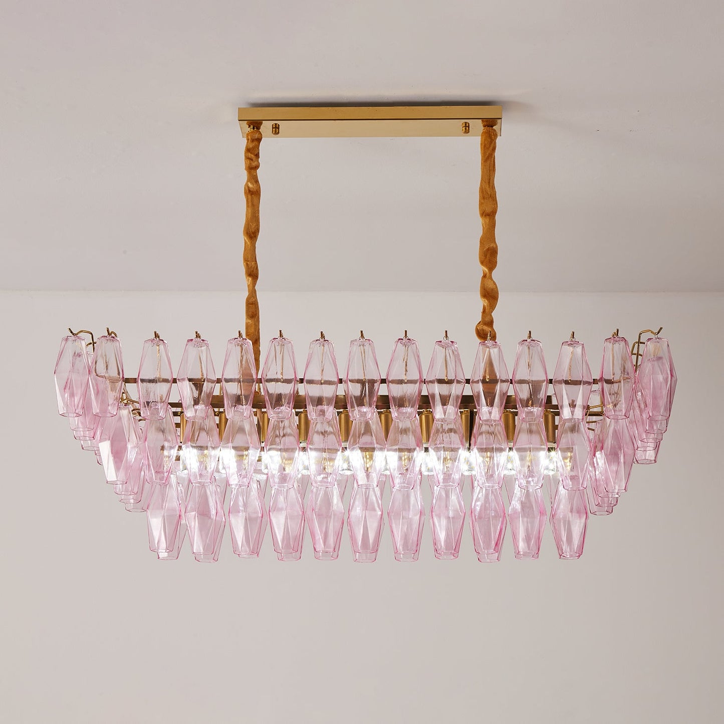 Rose Prism Glass Chandelier - YIOSI