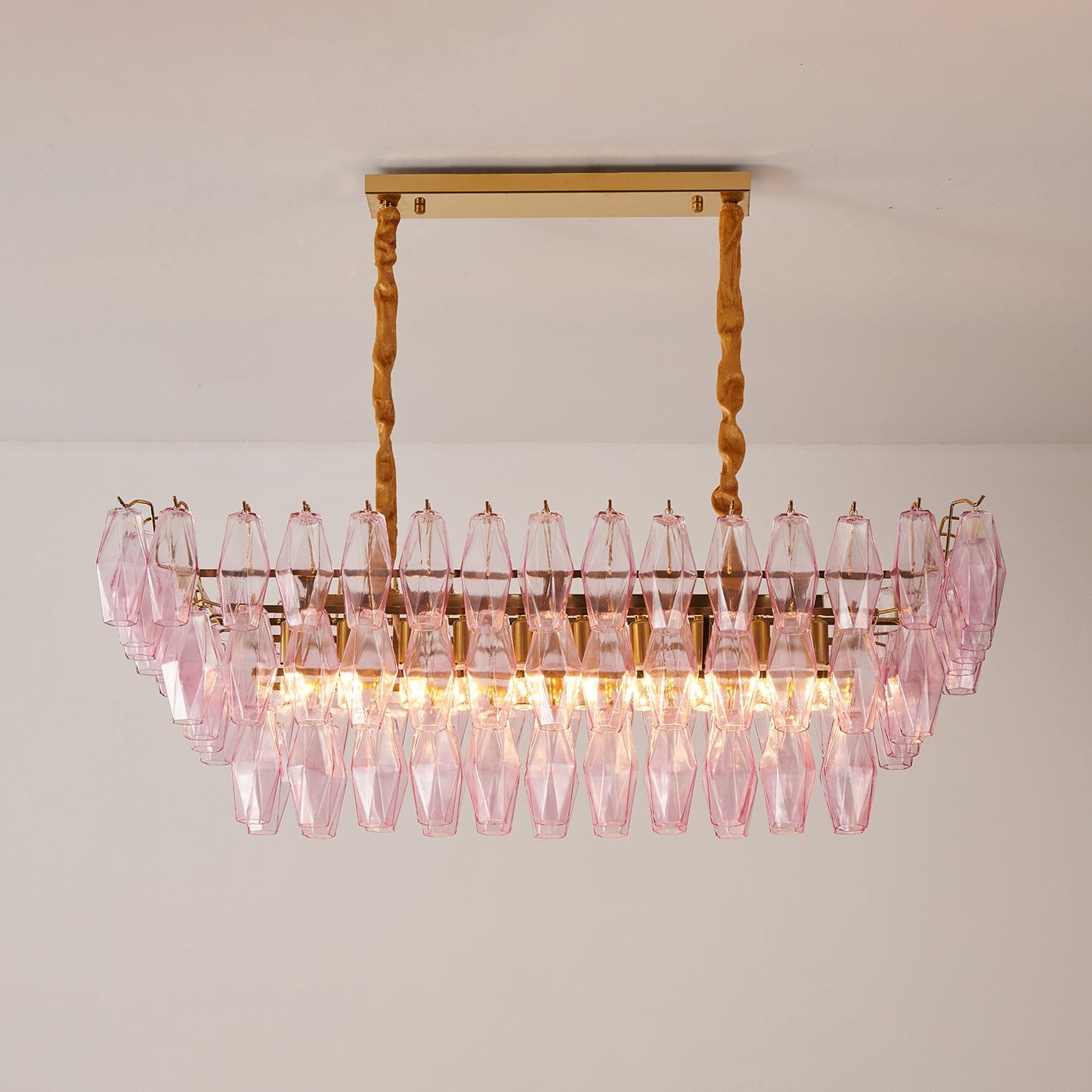 Rose Prism Glass Chandelier - YIOSI
