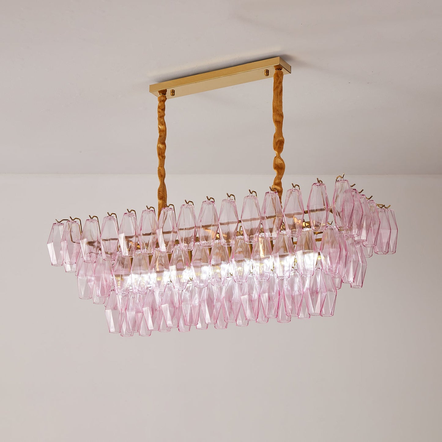 Rose Prism Glass Chandelier - YIOSI