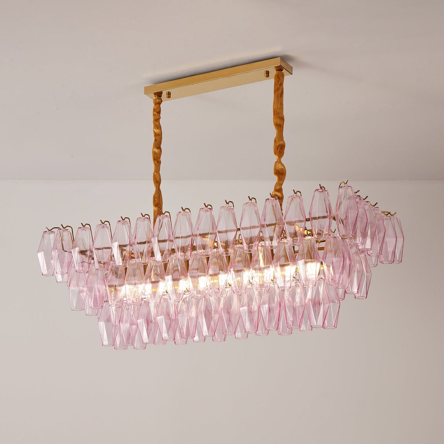 Rose Prism Glass Chandelier - YIOSI