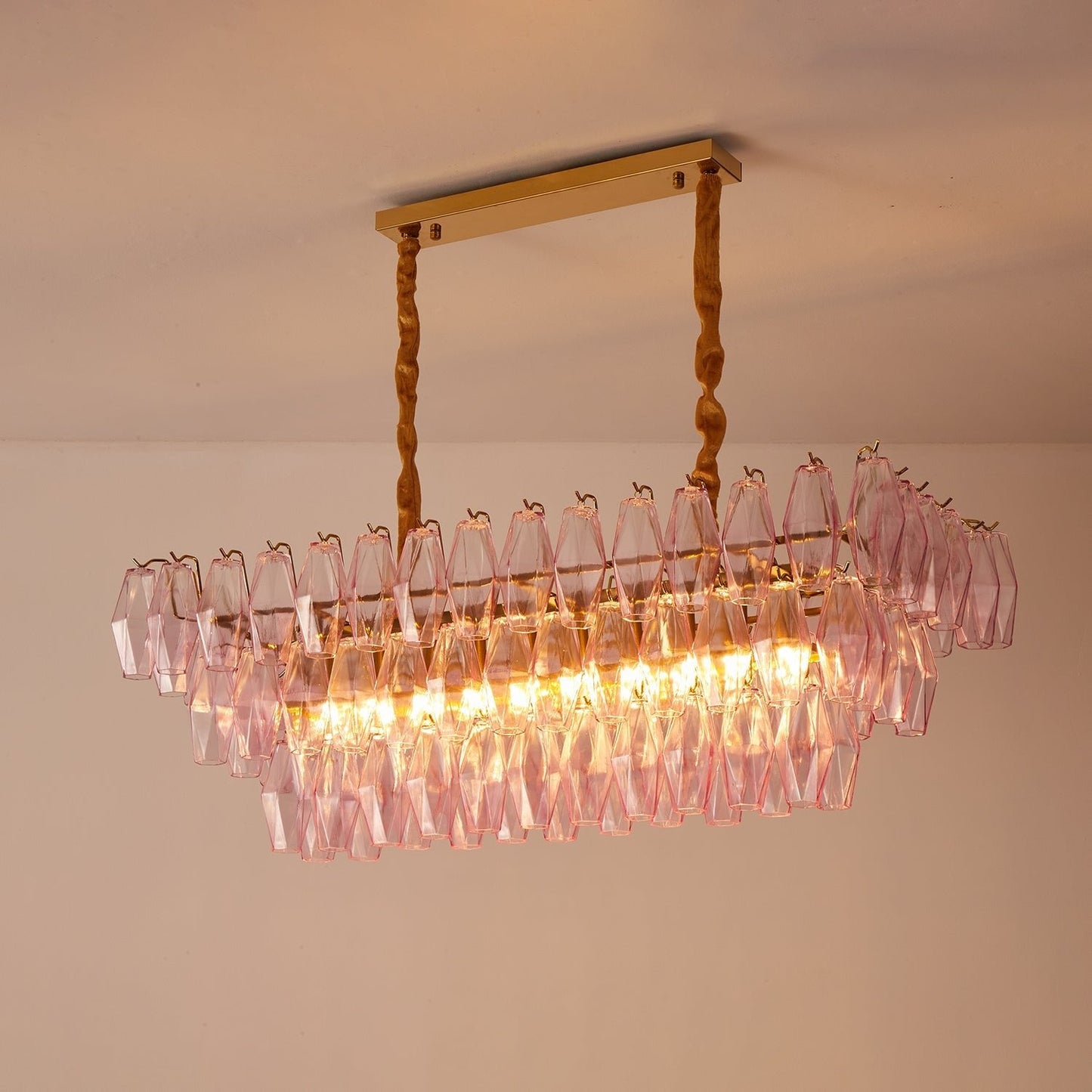Rose Prism Glass Chandelier - YIOSI