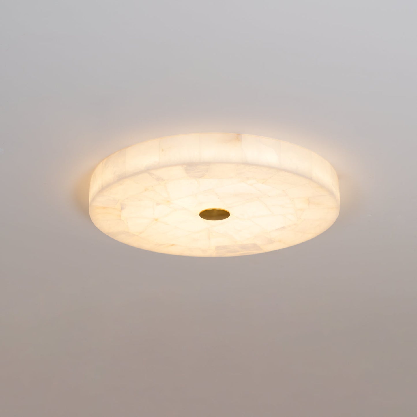 Vakkerlight Round Alabaster Ceiling Lamp – White & Gold, 40‑60 cm