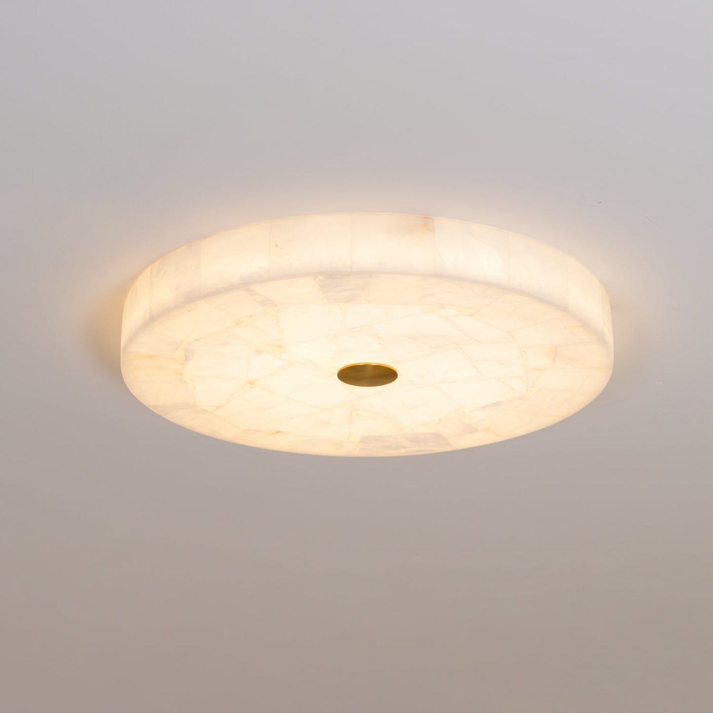 Vakkerlight Round Alabaster Ceiling Lamp – White & Gold, 40‑60 cm