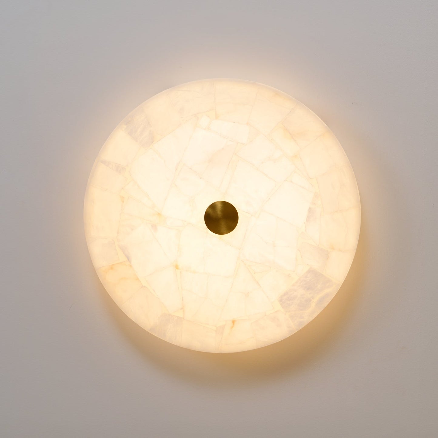 Vakkerlight Round Alabaster Ceiling Lamp – White & Gold, 40‑60 cm