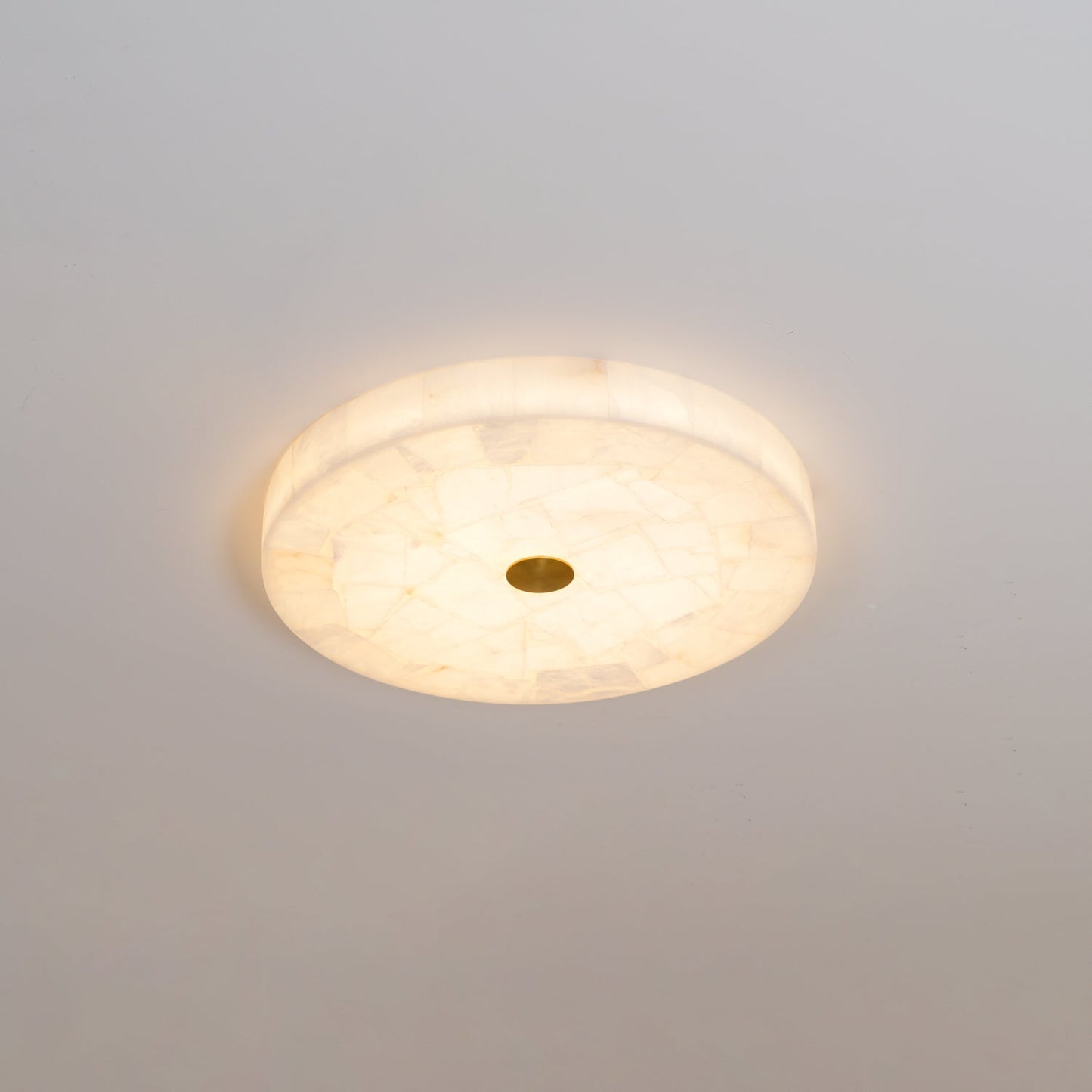 Vakkerlight Round Alabaster Ceiling Lamp – White & Gold, 40‑60 cm
