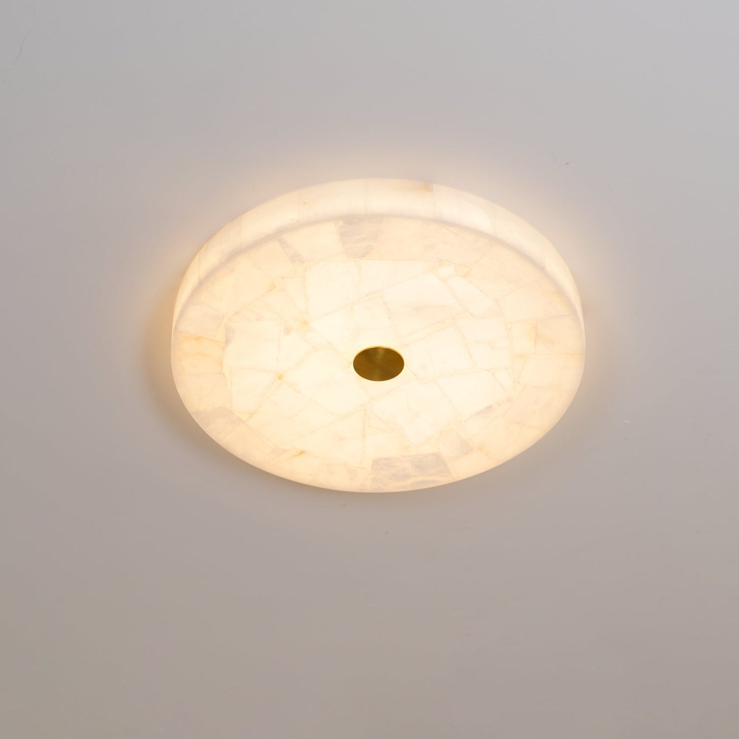 Vakkerlight Round Alabaster Ceiling Lamp – White & Gold, 40‑60 cm