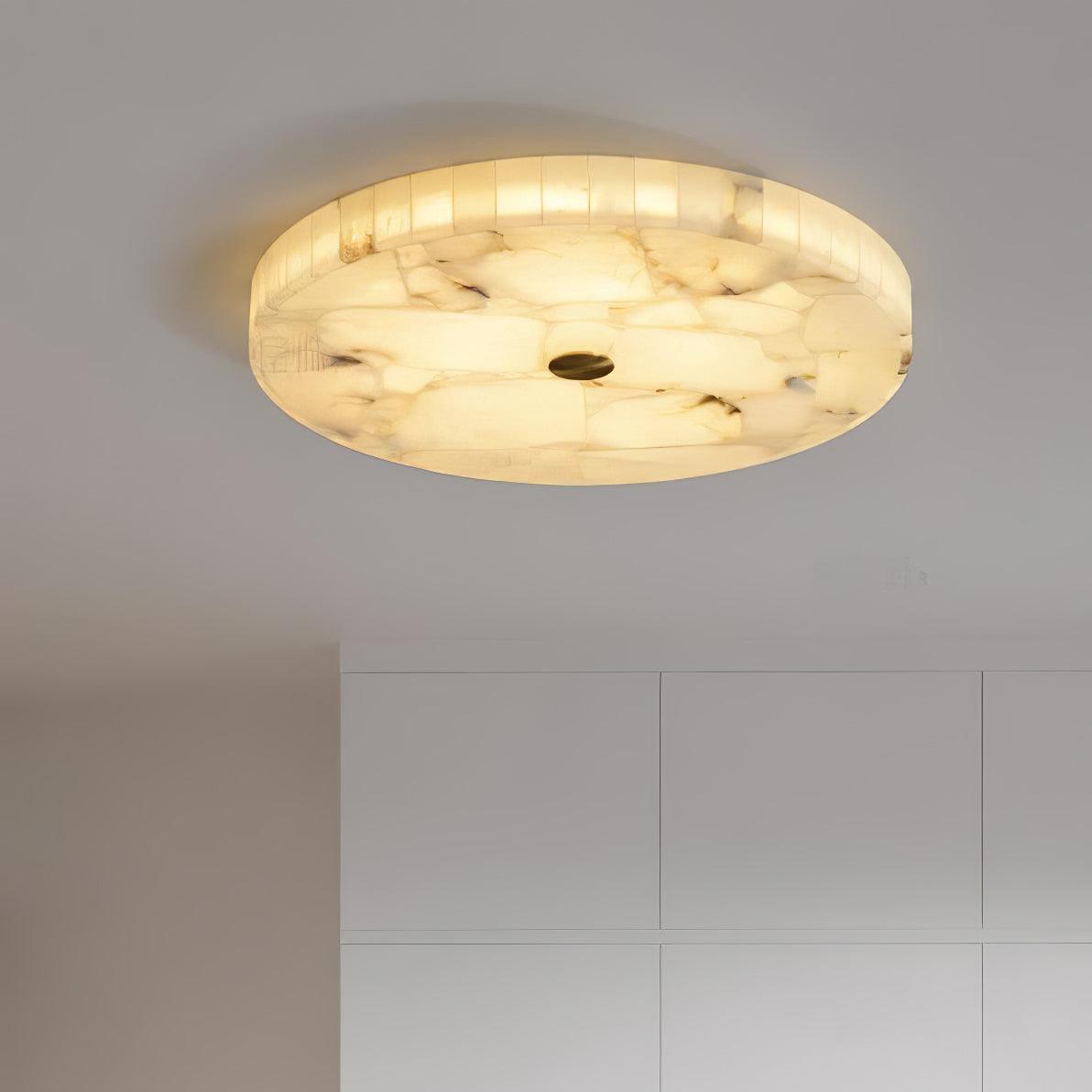Vakkerlight Round Alabaster Ceiling Lamp – White & Gold, 40‑60 cm