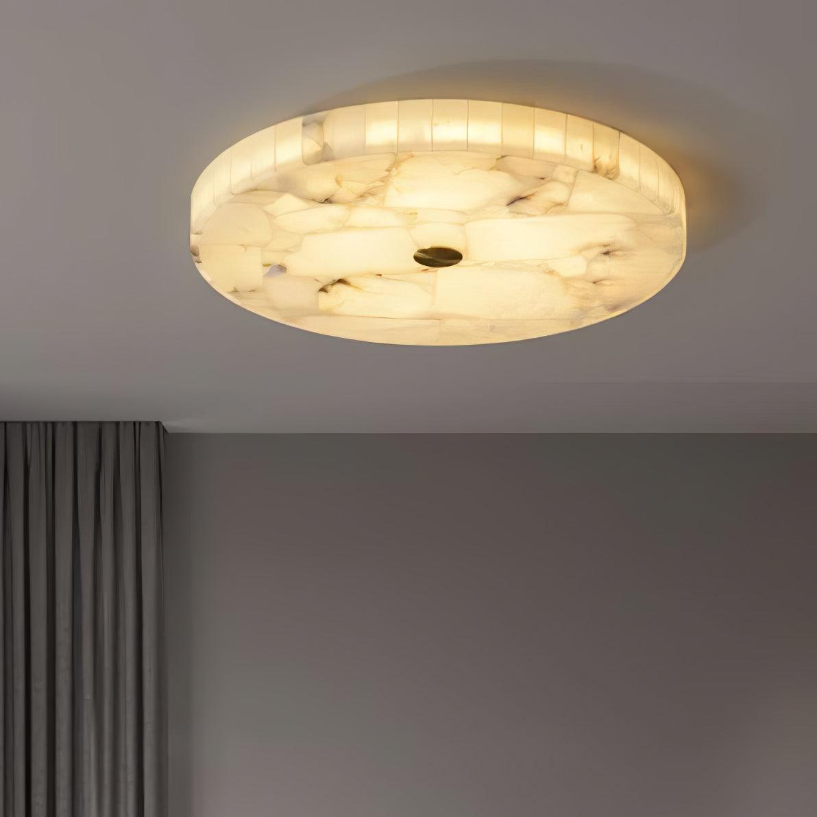 Vakkerlight Round Alabaster Ceiling Lamp – White & Gold, 40‑60 cm