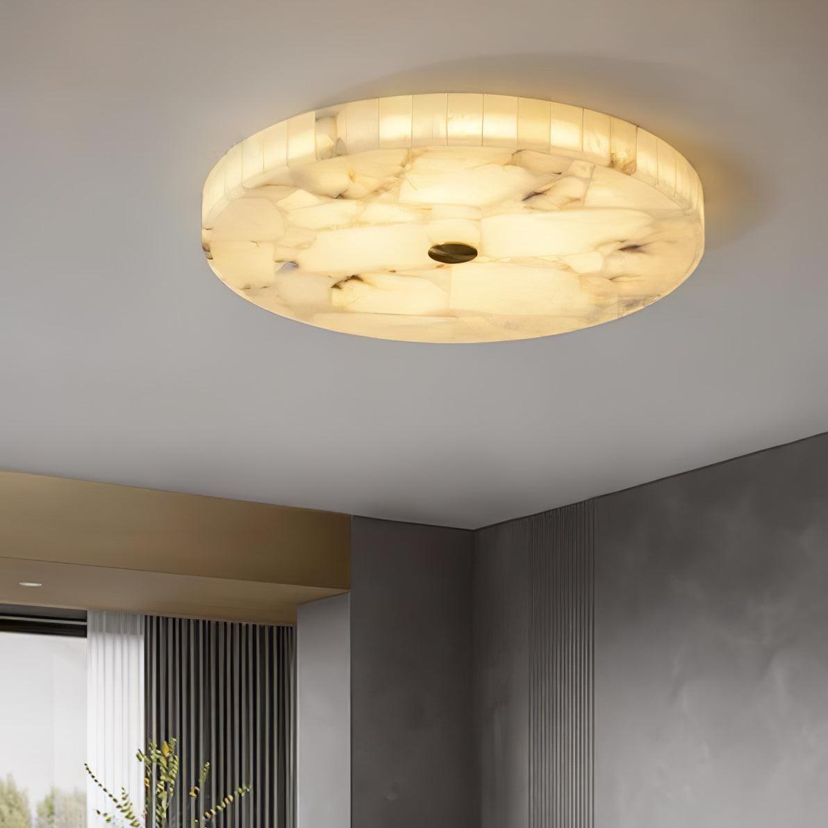 Vakkerlight Round Alabaster Ceiling Lamp – White & Gold, 40‑60 cm