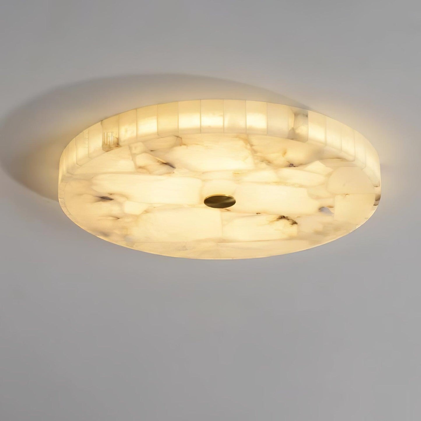 Vakkerlight Round Alabaster Ceiling Lamp – White & Gold, 40‑60 cm