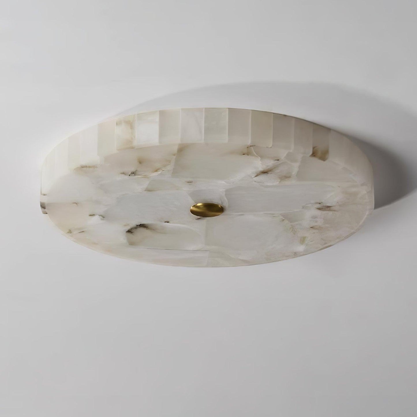 Vakkerlight Round Alabaster Ceiling Lamp – White & Gold, 40‑60 cm