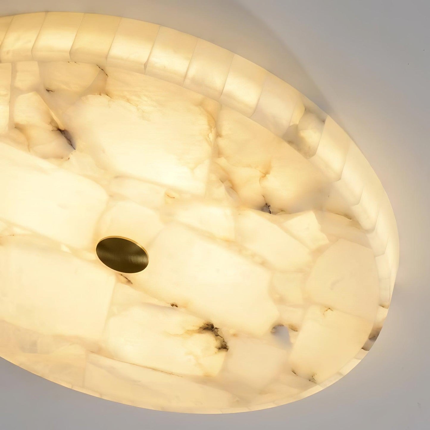 Vakkerlight Round Alabaster Ceiling Lamp – White & Gold, 40‑60 cm