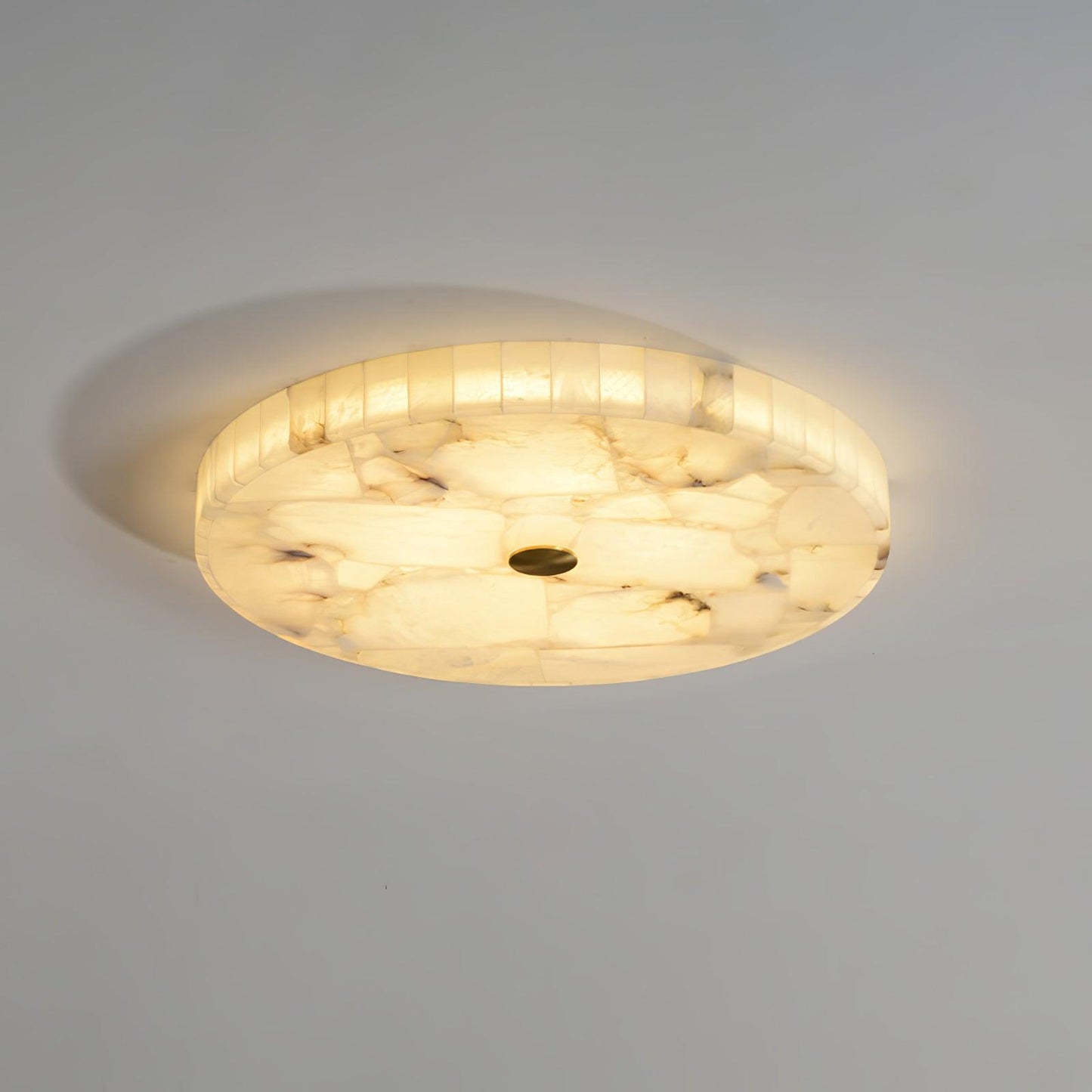 Vakkerlight Round Alabaster Ceiling Lamp – White & Gold, 40‑60 cm
