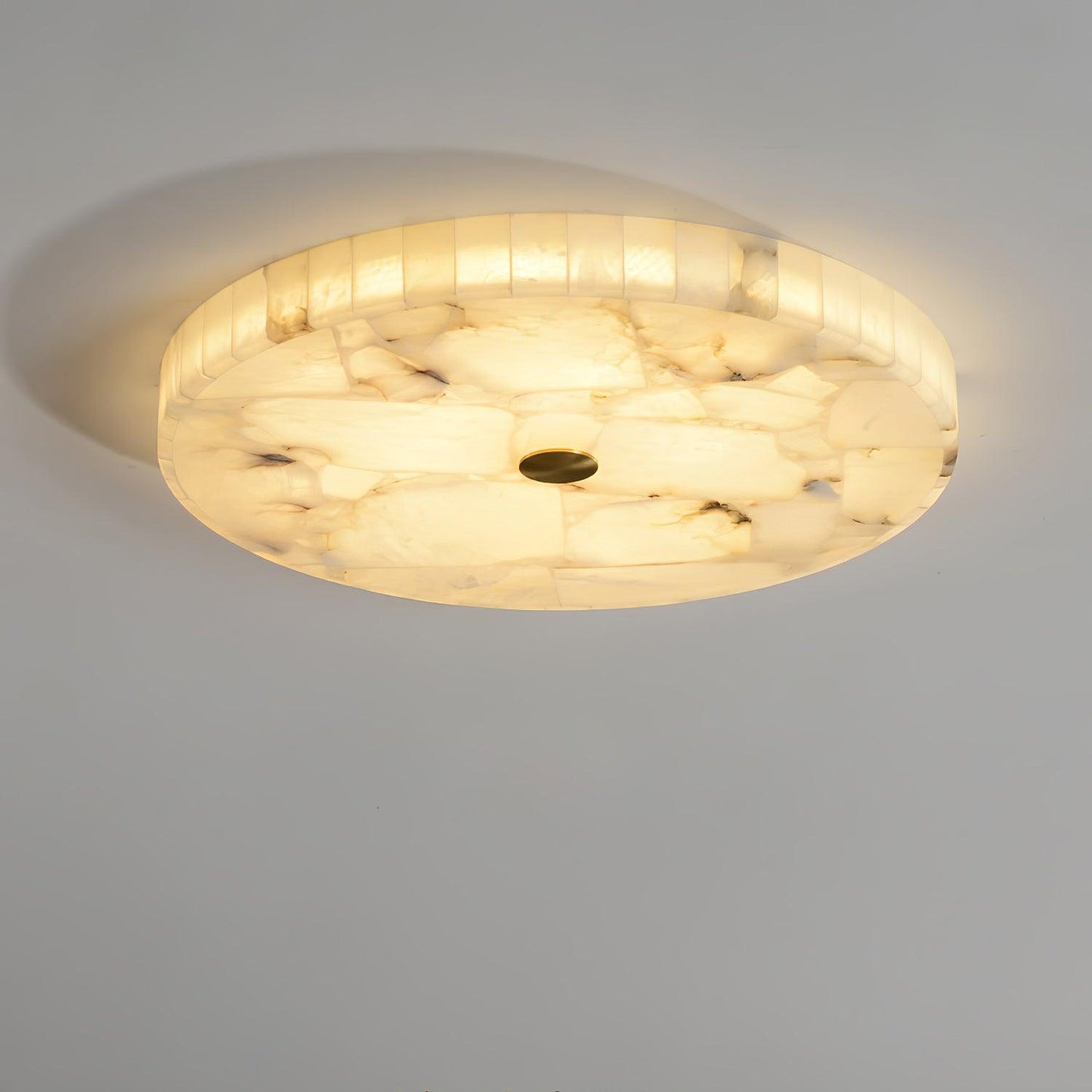 Vakkerlight Round Alabaster Ceiling Lamp – White & Gold, 40‑60 cm