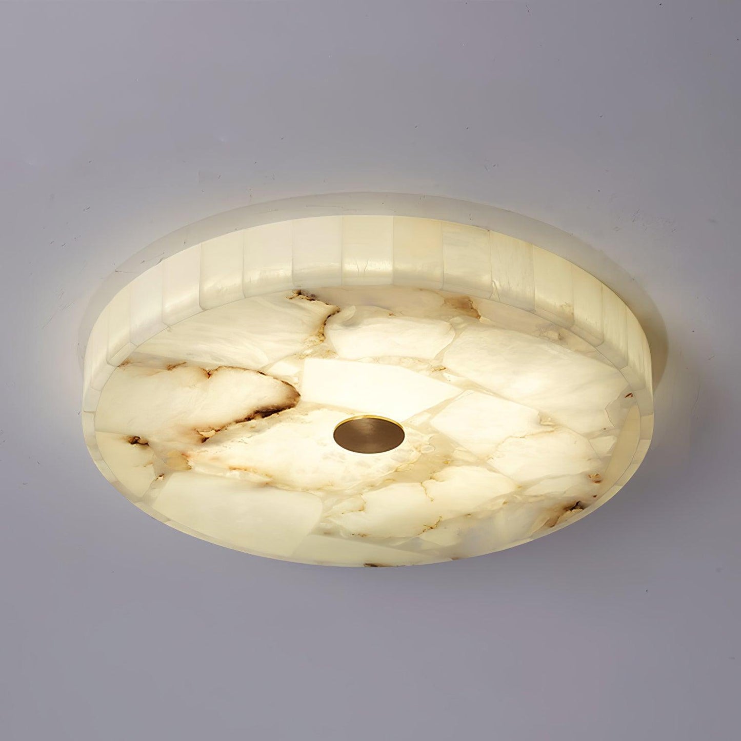 Vakkerlight Round Alabaster Ceiling Lamp – White & Gold, 40‑60 cm