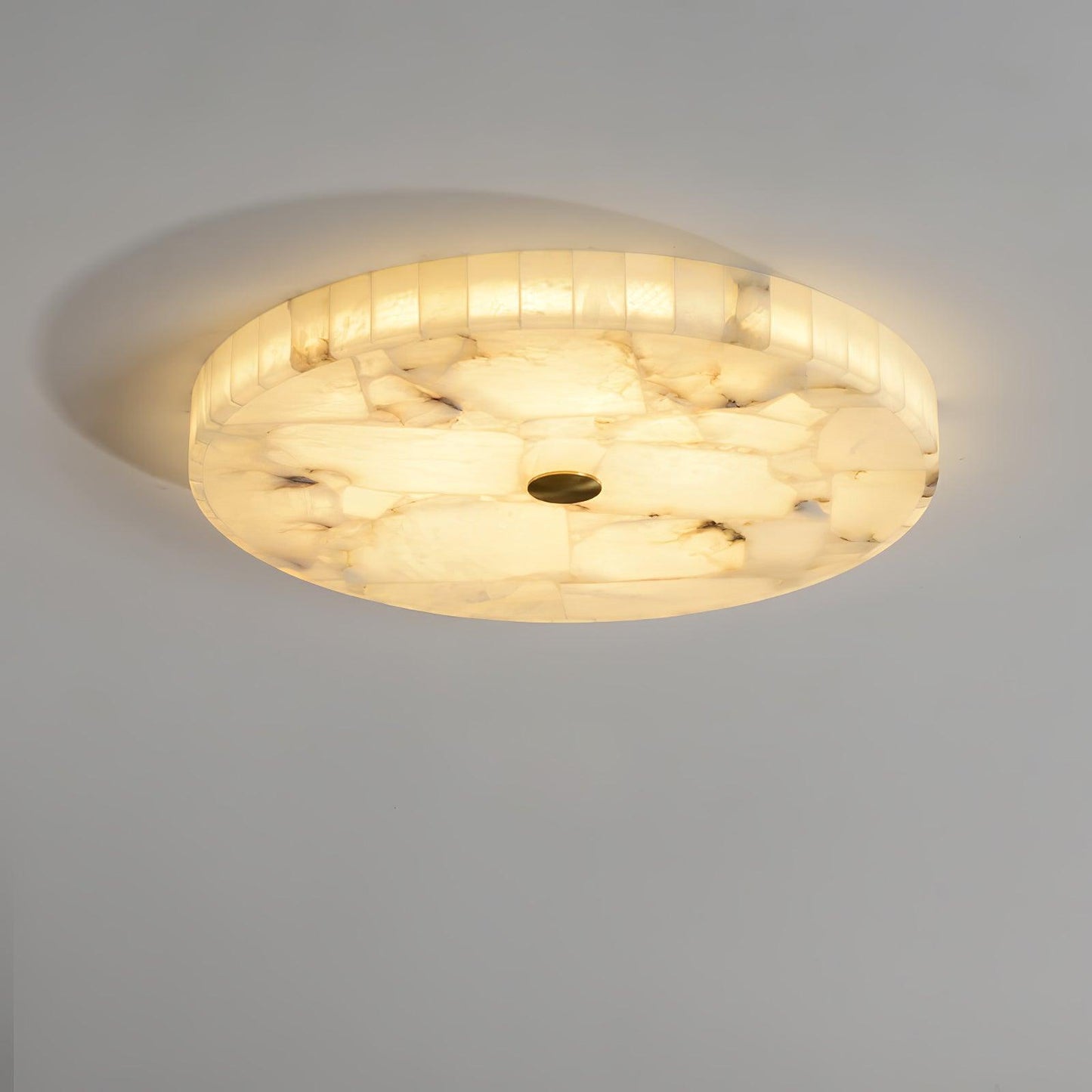 Vakkerlight Round Alabaster Ceiling Lamp – White & Gold, 40‑60 cm