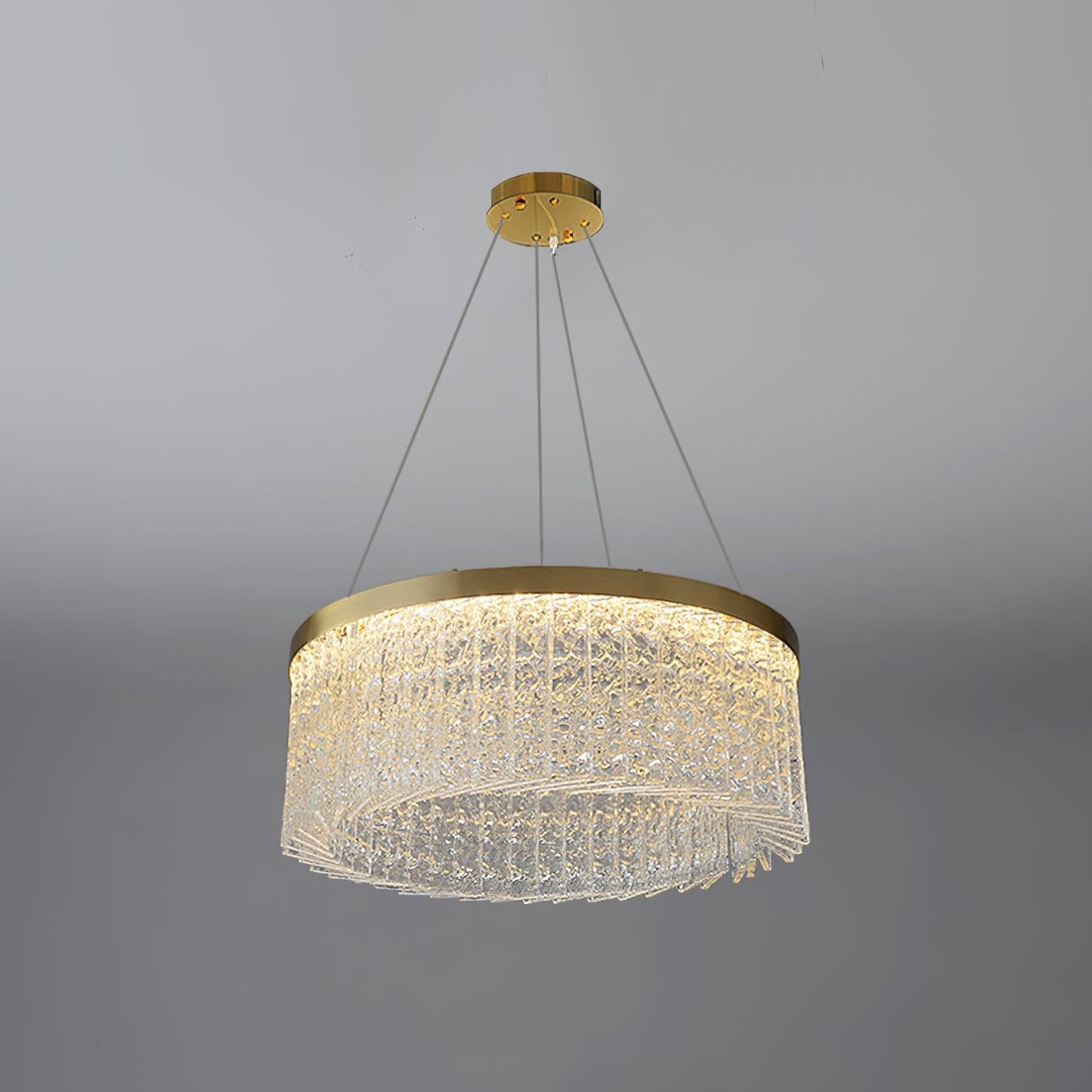Vakkerlight Round Halo Crystal Chandelier with Copper Finish