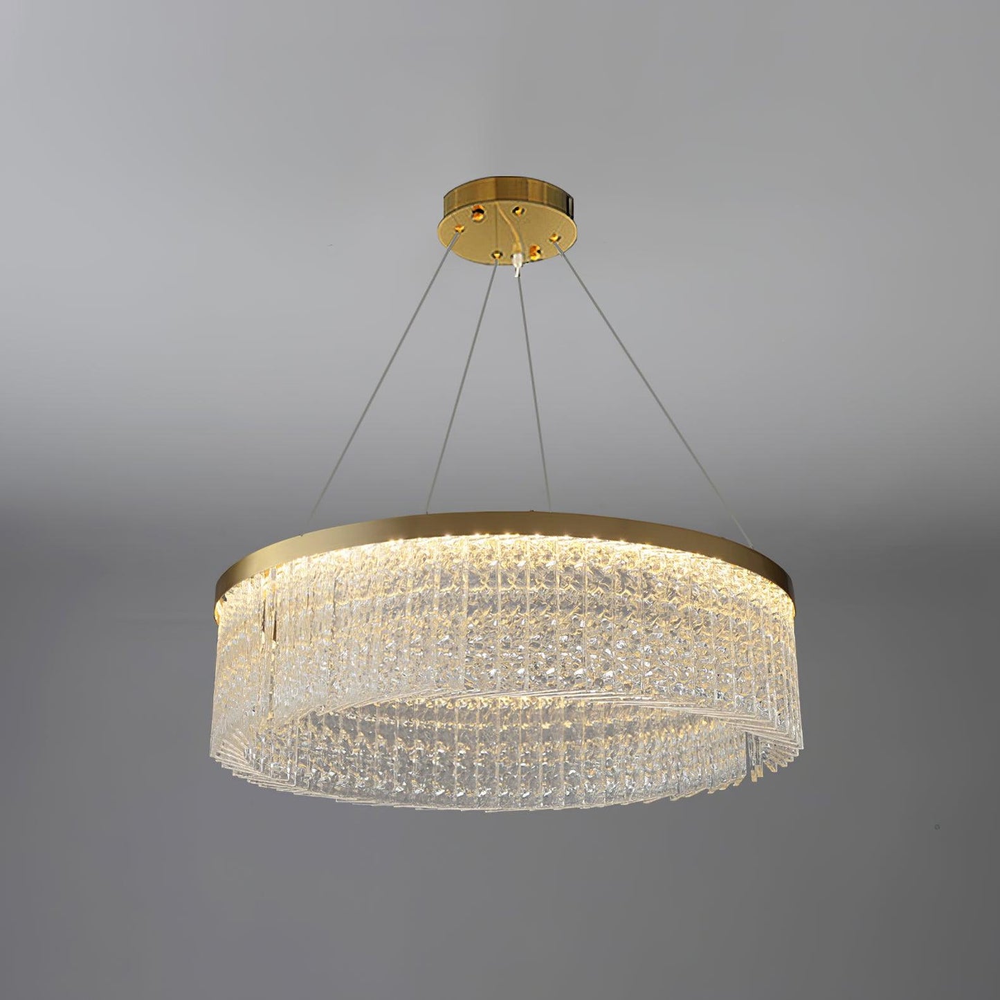 Vakkerlight Round Halo Crystal Chandelier with Copper Finish