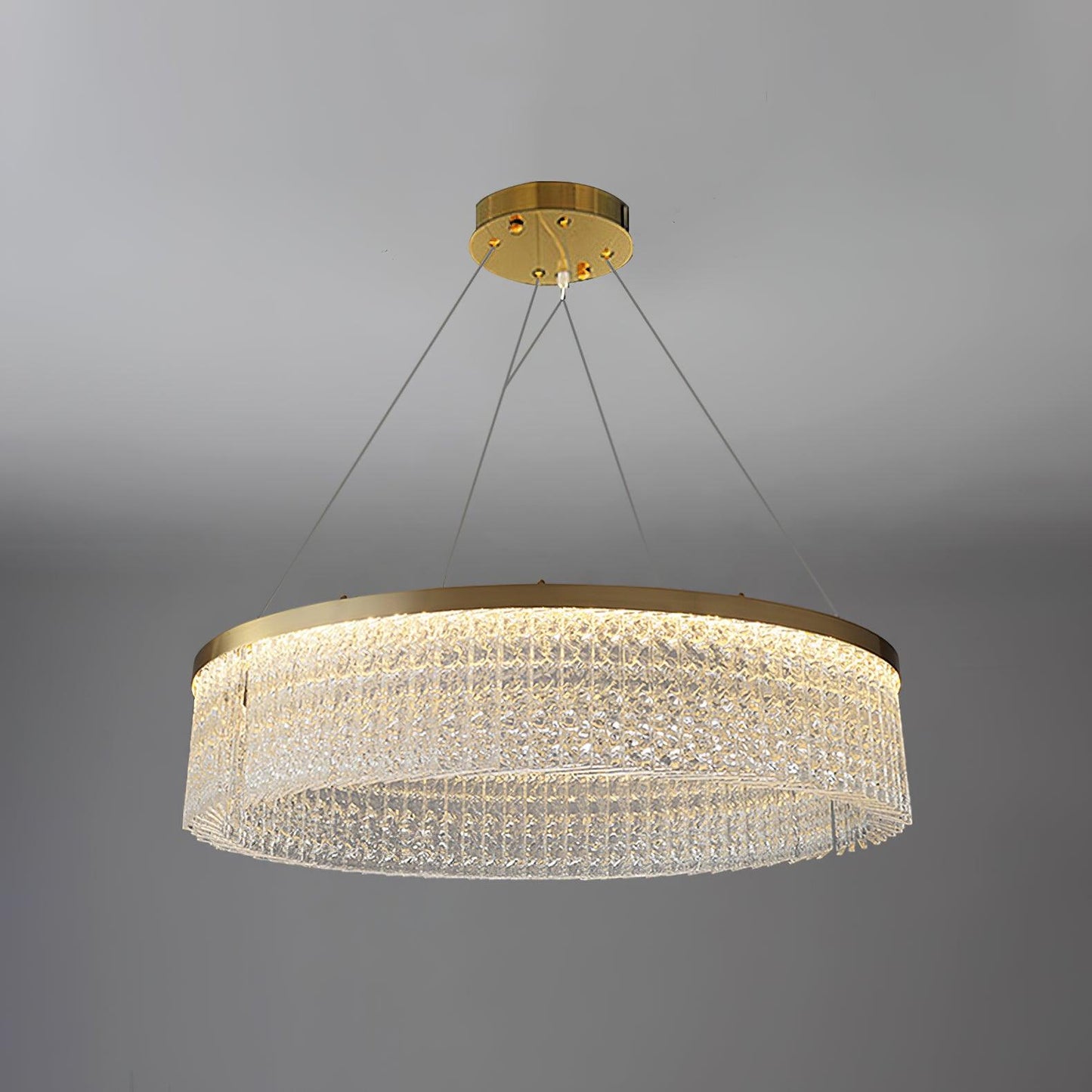 Vakkerlight Round Halo Crystal Chandelier with Copper Finish