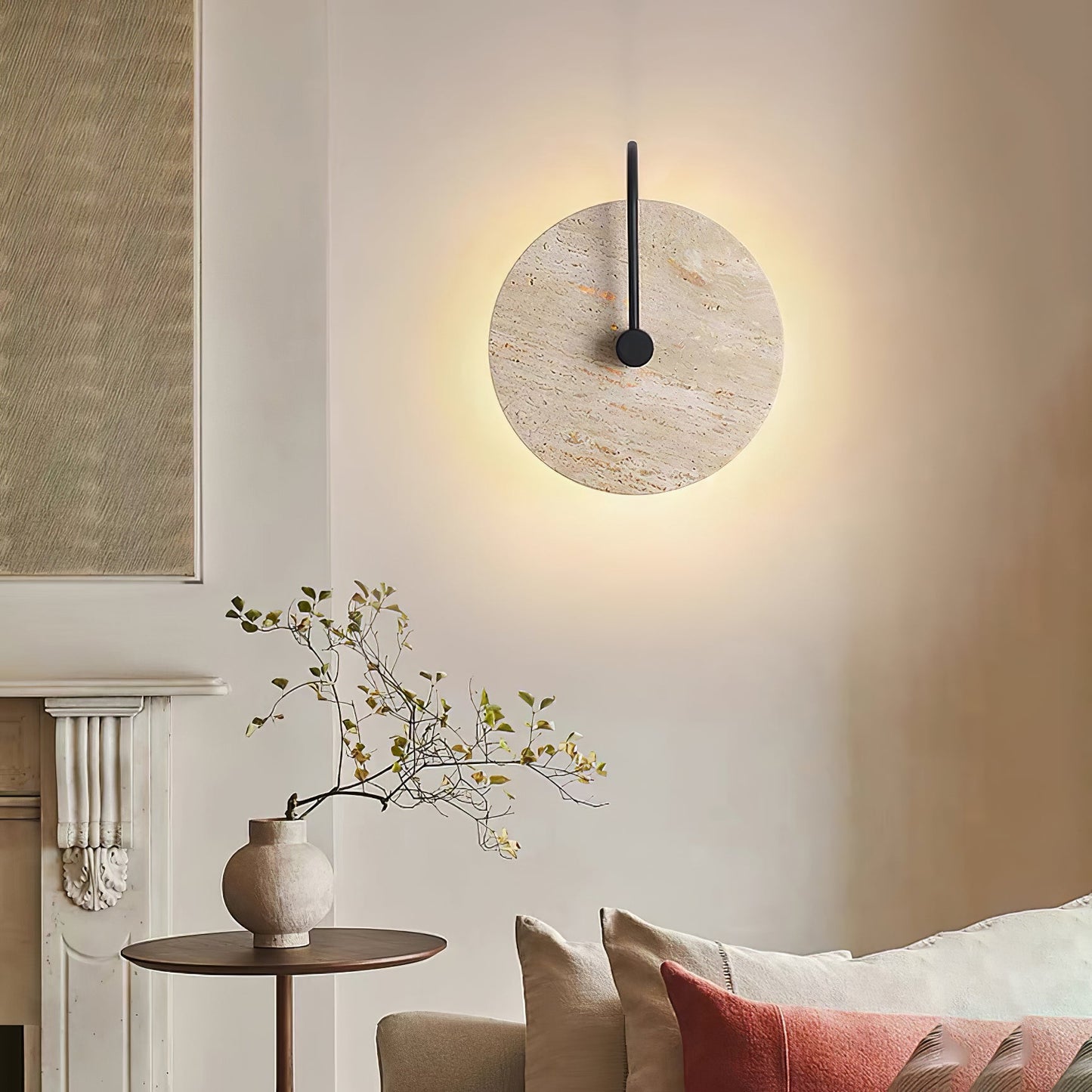 Round Travertine Wall Lamp - YIOSI