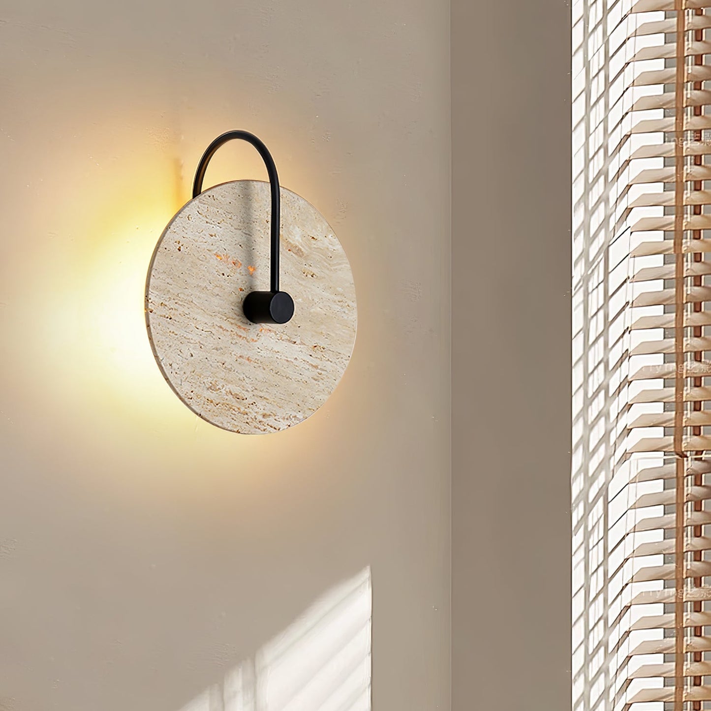 Round Travertine Wall Lamp - YIOSI