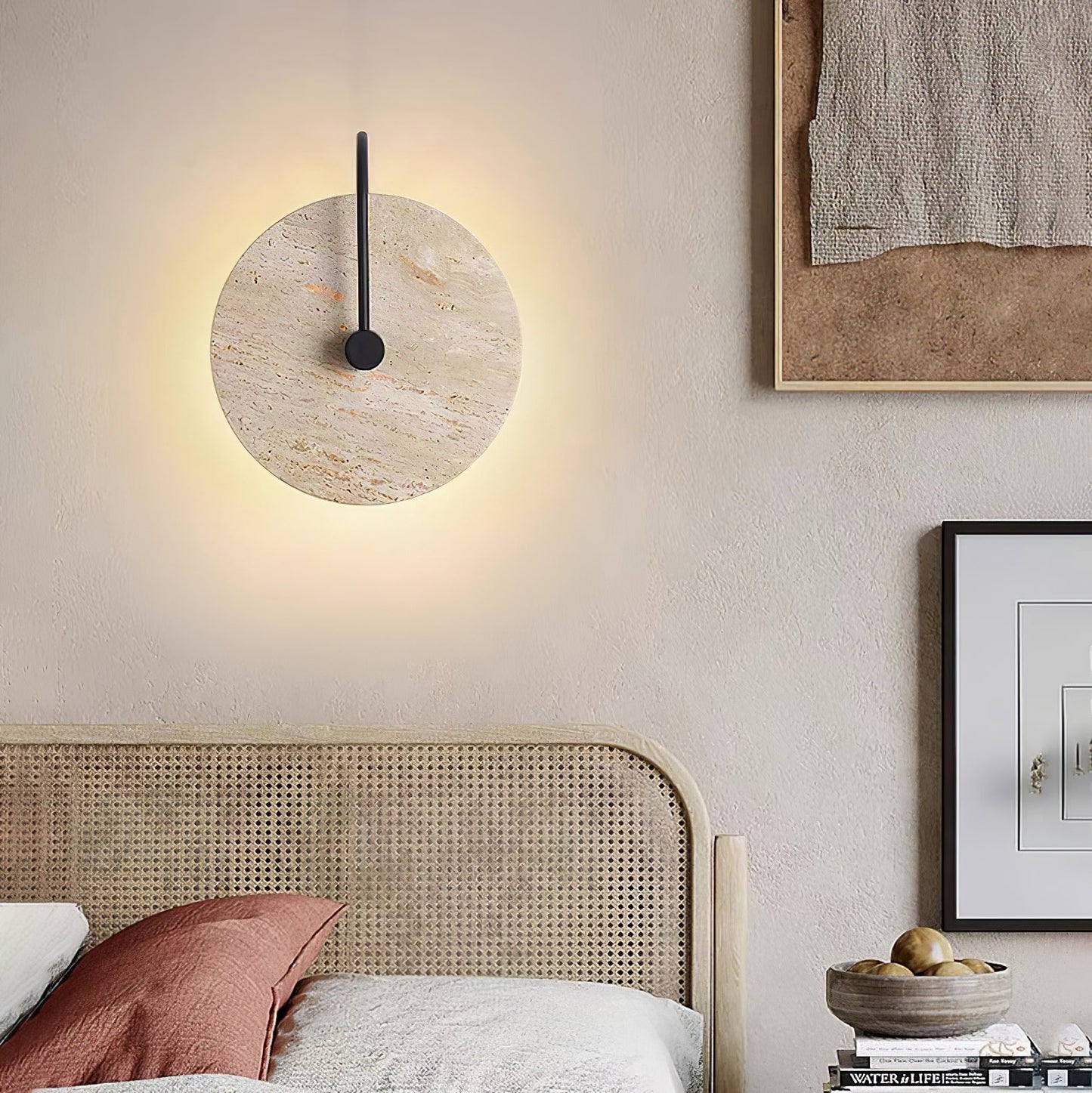 Round Travertine Wall Lamp - YIOSI