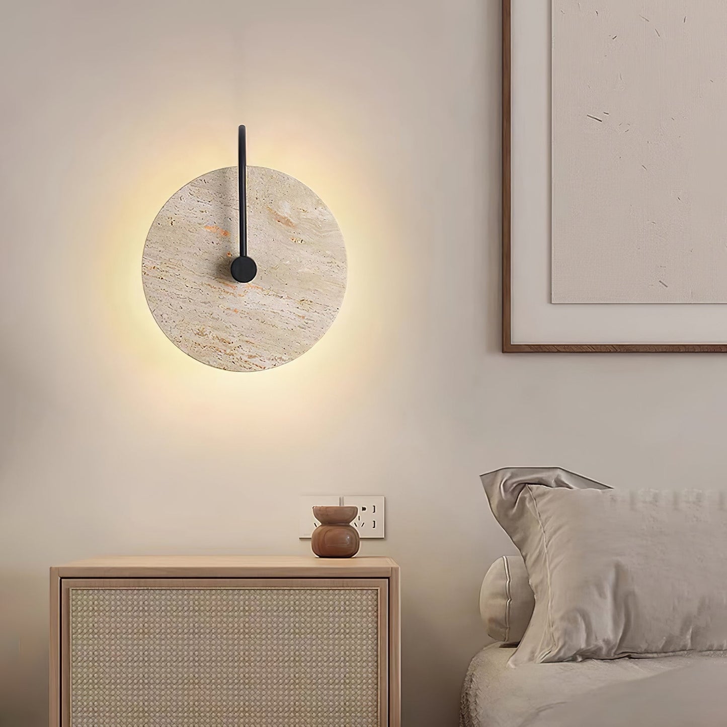 Round Travertine Wall Lamp - YIOSI