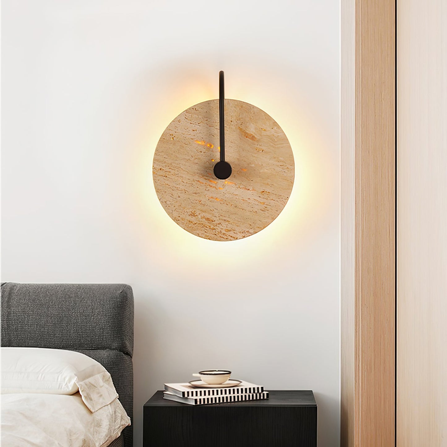 Round Travertine Wall Lamp - YIOSI