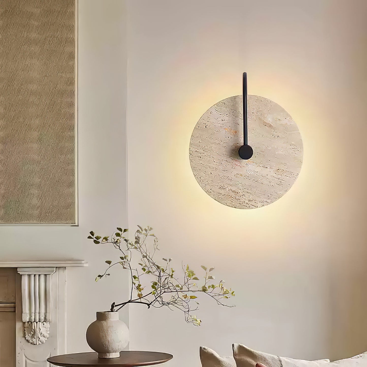 Round Travertine Wall Lamp - YIOSI