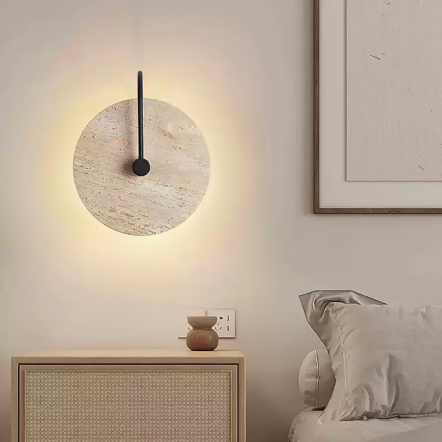 Round Travertine Wall Lamp - YIOSI