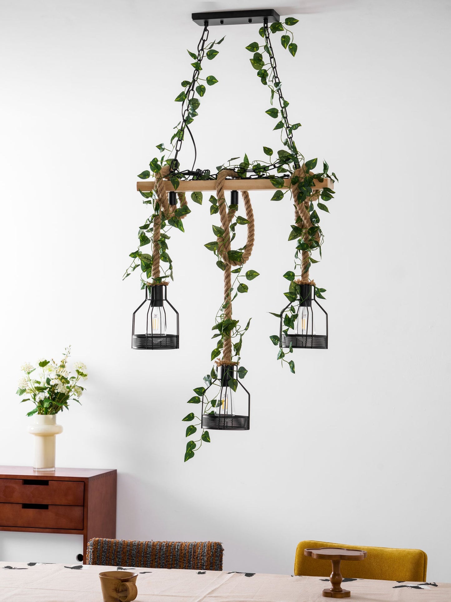 Rustic Wooden Chandelier - YIOSI