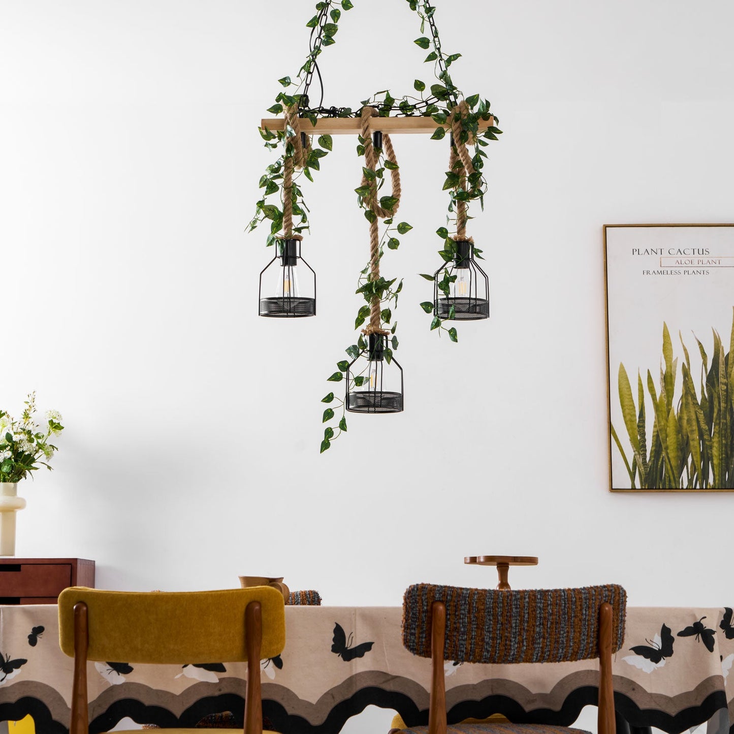 Rustic Wooden Chandelier - YIOSI