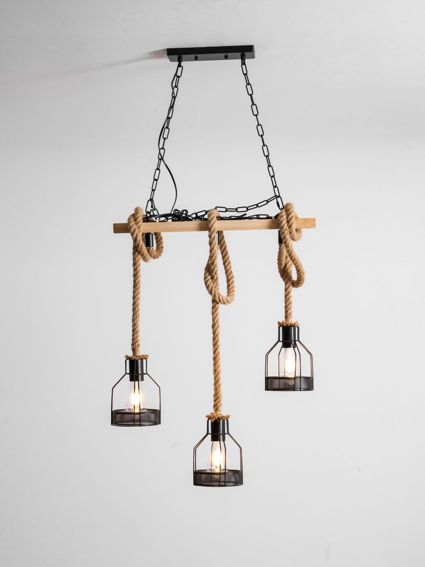 Rustic Wooden Chandelier - YIOSI