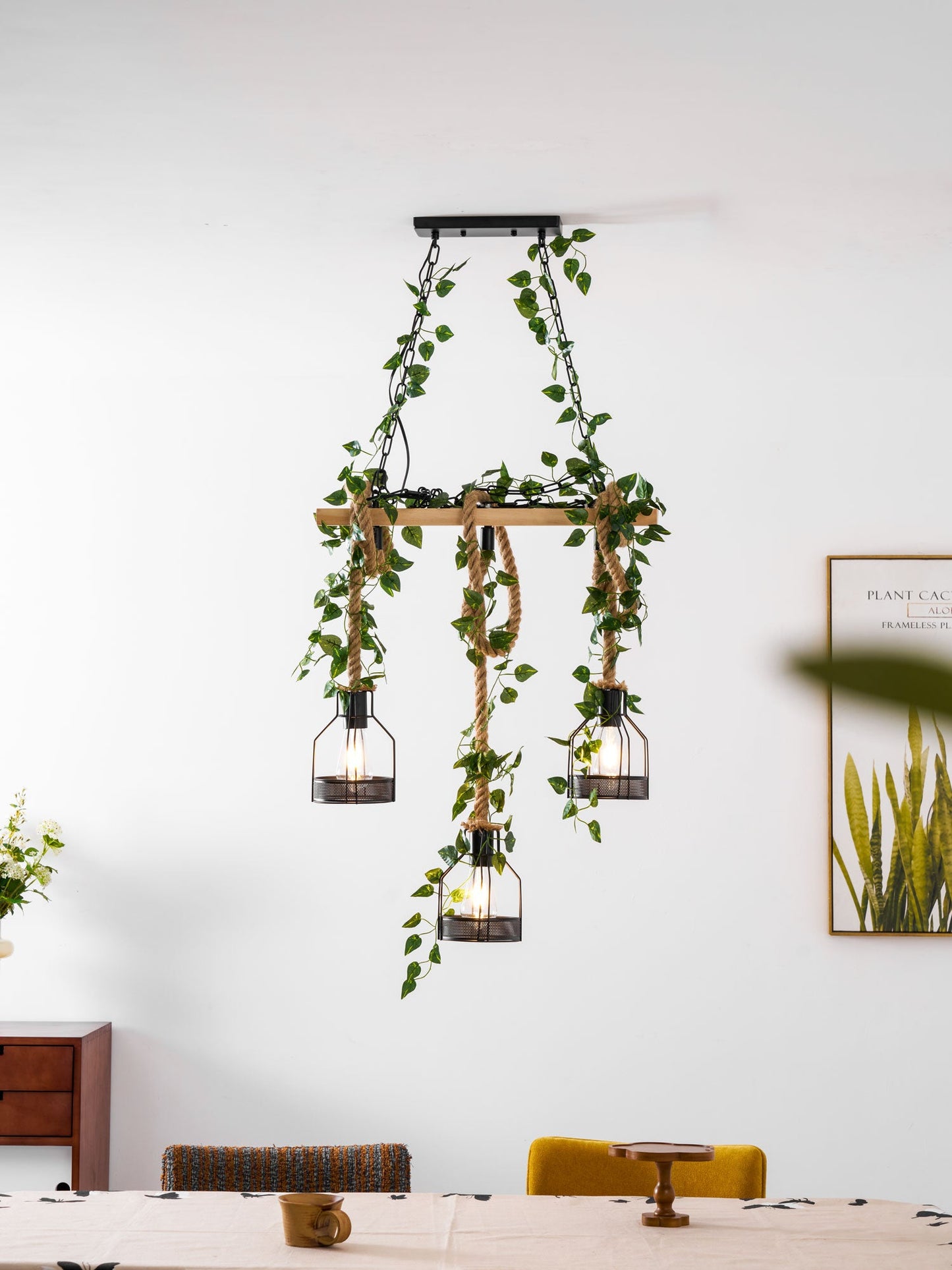 Rustic Wooden Chandelier - YIOSI