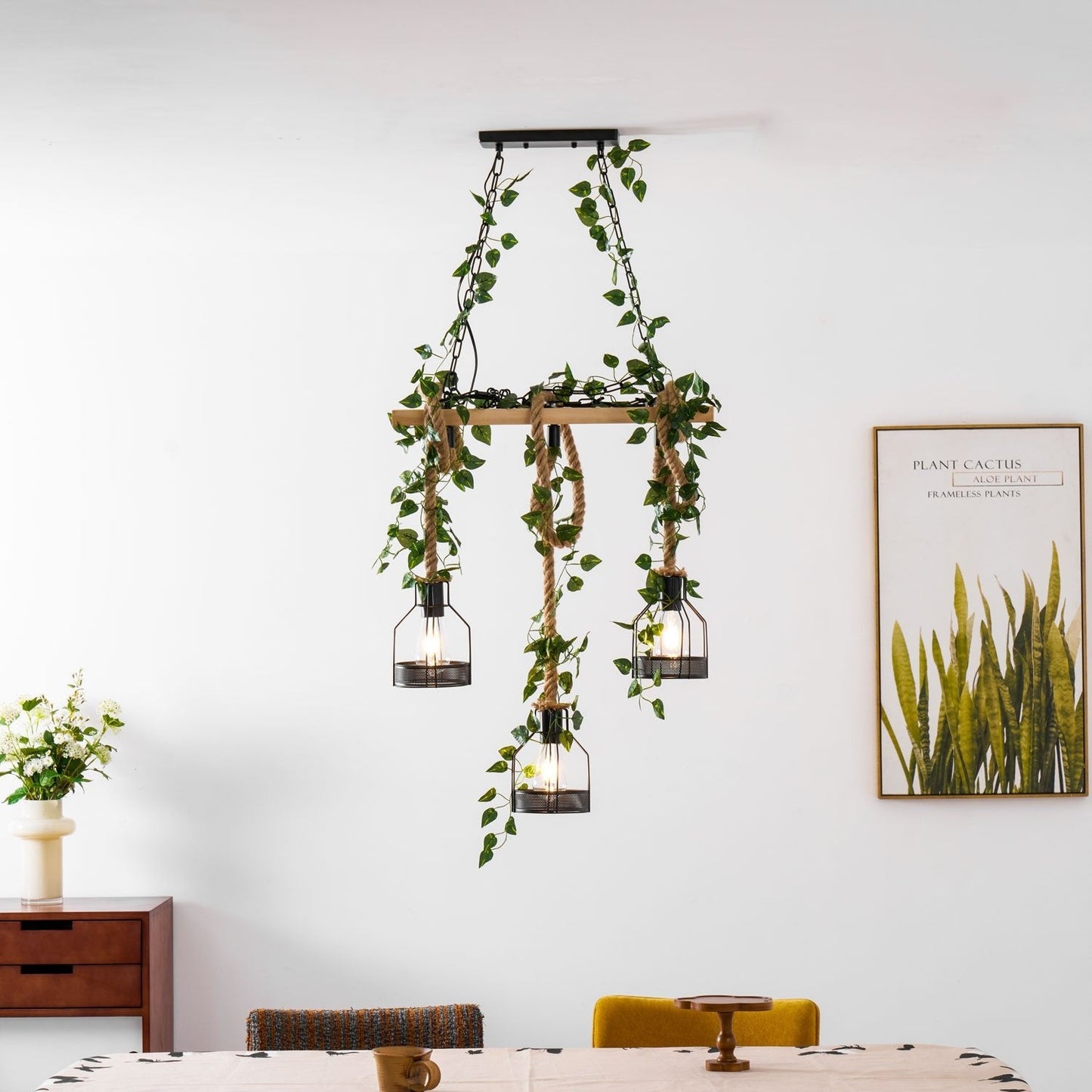 Rustic Wooden Chandelier - YIOSI