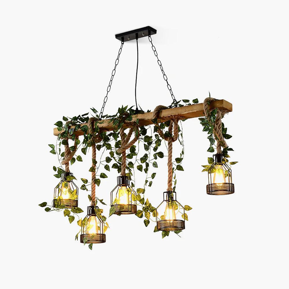 Rustic Wooden Chandelier - YIOSI