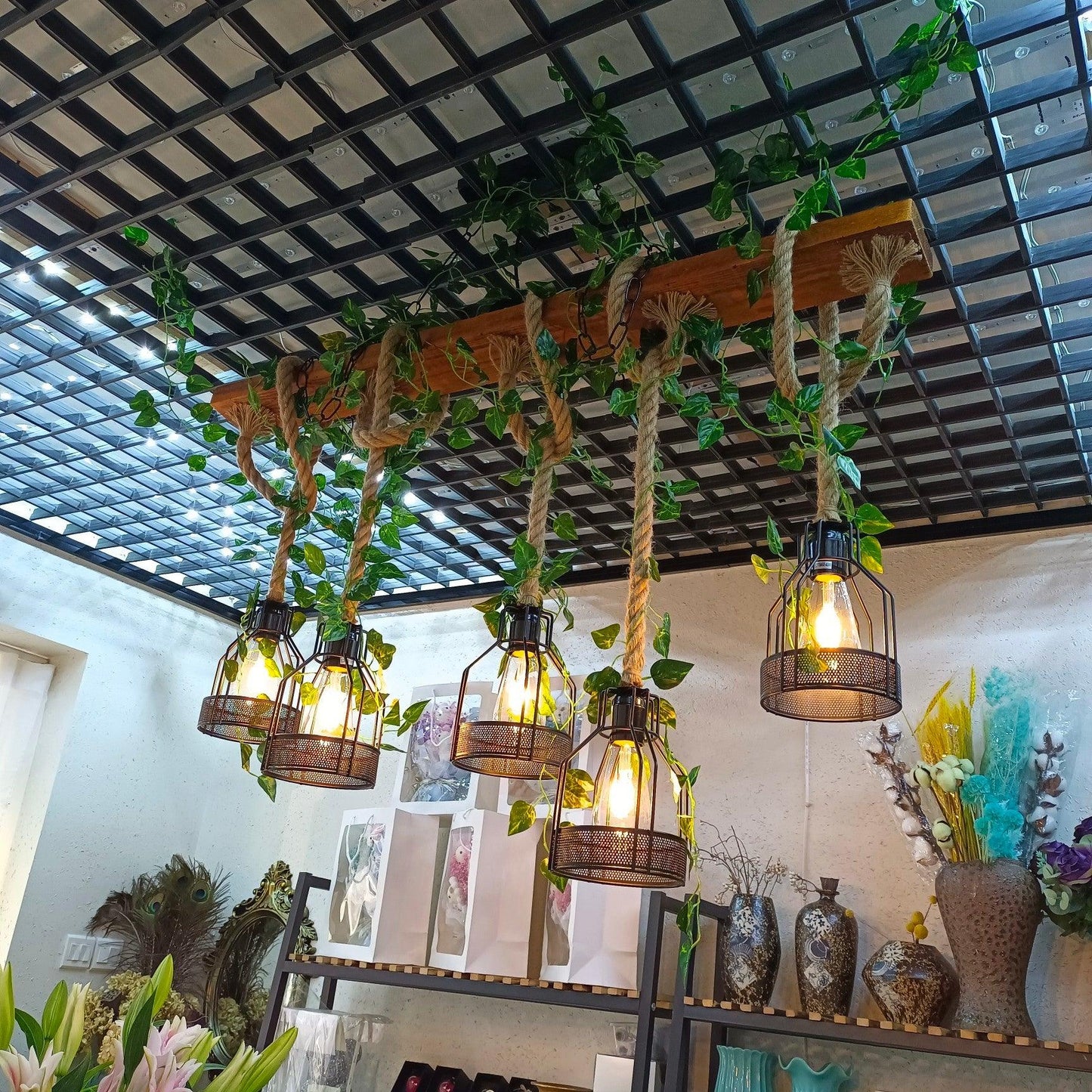 Rustic Wooden Chandelier - YIOSI