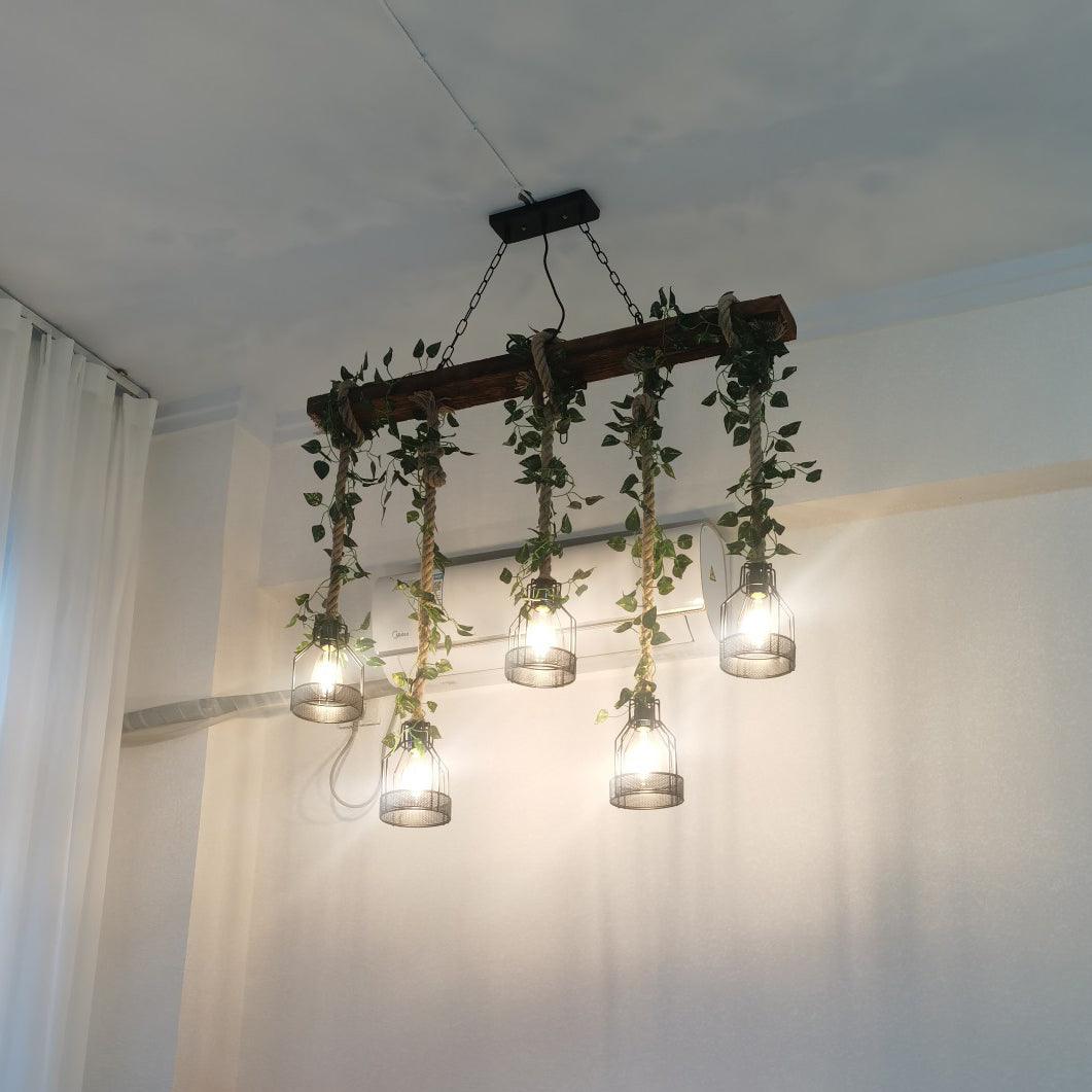 Rustic Wooden Chandelier - YIOSI